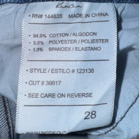 Kancan Women’s 28X 24 Frayed High Waist Dark Wash Stretch Whiskering  Blue Denim - Picture 6 of 10